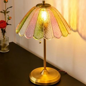 Vintage Colored Glass Table Lamp E27 LED 220V Eye Caring Bedroom Bedside Lighting Decorative Ambient <b>Light</b> - Product Image 2