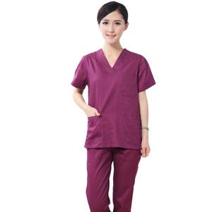 Wholesale 100% <strong>Cotton</strong> Oem Custom logo Men's Women's Nurse Signature V-neck Top Pant <strong>Surgical</strong> Hospital Uniforms Scrubs Set - Product Image 6