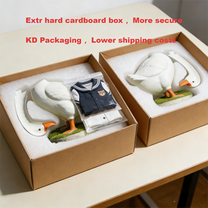 تماثيل راتنجية على شكل إوزة بيضاء بطول 25 و15 و6 بوصات، قابلة للتغيير وارتداء ملابس مختلفة، للديكور - Product Image 3