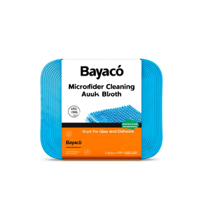 Panno per la pulizia in microfibra Bayeco blu, confezione da 10, per vetro e stoviglie - Product Image 2
