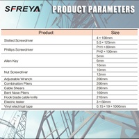 SFREYA Ensemble d'outils isolés 16 pièces Poignée isolée Outil industriel léger Haute dureté Ensemble d'outils multifonctionnels S678A-16