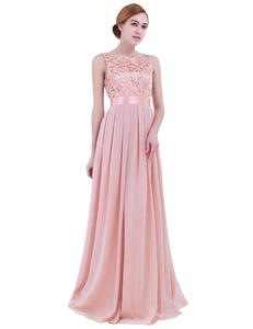 Nuovo Arrivo Abito da Sera Elegante da Donna in Chiffon Ricamato Senza Maniche Lungo fino a Terra Abito da <span class=keywords><strong>Damigella</strong></span> - Product Image 2