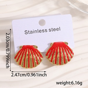 Jingciren Boutique Cross-border new ocean beach series <b>earrings</b> women's seaside holiday style color drop oil <b>earrings</b> <b>earrings</b> - Product Image 4