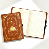 Journal A5 en PU à couverture rigide, style rétro, avec feuille d'or, carnet personnalisé, cadeau