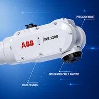 Bras robotisé ABB IRB 1200 à 6 axes, charge utile de 7 kg, portée de 0,7 m, pour la commande de machines de haute précision, le préhensionnement et le placement.