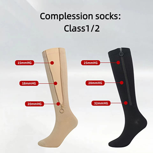 Vente flash : <span class=keywords><strong>chaussettes</strong></span> de compression à fermeture éclair <span class=keywords><strong>pour</strong></span> les varices, soutien gradué de 20 à 30 mmHg, hauteur genou, <span class=keywords><strong>pour</strong></span> soulager les gonflements - Product Image 3