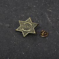 Nouvelle mode insigne de shérif en alliage broche étoile à six branches épinglettes pour sac à dos bijoux en vrac Logo personnalisé cadeaux