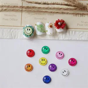 3D Smile Nail Art Plastic Smile Nail Decoration Charms Colorful Nail Smile Parts