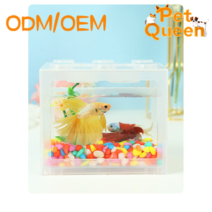 Mini <span class=keywords><strong>aquarium</strong></span> transparent en acrylique, blocs de construction, bac à poissons rouges, <span class=keywords><strong>aquarium</strong></span> de bureau moderne et écologique, boîte de 200 ml - Product Image 6