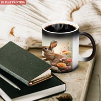Mug de voyage portable 11oz noir givré, tasse magique en céramique à changement de couleur par la chaleur, livraison directe