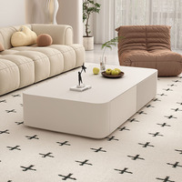 Table basse style crème, meuble en bois massif moderne et simple pour un salon moderne, convient aux petites pièces.