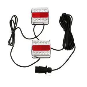 Juego de luces traseras LED para remolque de camión, Kit de barra de luces traseras, freno de señal de giro de remolque LED magnético con luz trasera impermeable de 12V