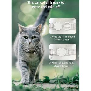 Collier AirTag pour chats, chiens, collier réfléchissant avec porte-étiquette et cloche, collier réglable pour chaton, pour petits animaux. - Product Image 4