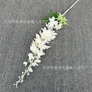 Fleurs artificielles de delphinium Jinxi, 120 cm, en soie floquée, accessoires de décoration pour mariage et maison - Product Image 3