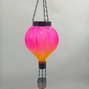 Solar Powered Hot Air <b>Balloon</b> Lantern Glass Outdoor Flame Lamp Waterproof Home <b>Decoration</b> Round Shape Heat Resistant - Product Image 4