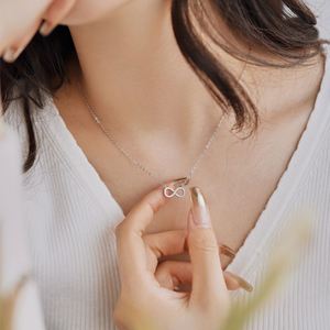 Dylam New Designer Women Fine Jewelry Daily Non Tarnish S925 Silver Rhodium <b>Rose</b> Gold Zirconia <b>Infinity</b> Symbol Pendant Necklace - Product Image 3