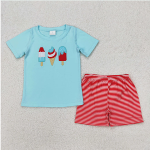 Camiseta Popstick para niños, hermanos y bebés, conjuntos de pantalones cortos del 4 de julio - Product Image 2