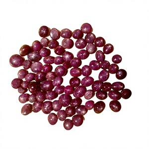 Rubis étoilés naturels, taille ovale, pierres précieuses pour la fabrication de bracelets et de colliers, rubis étoilés à 6 rayons - Product Image 3