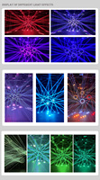 Neuer 3D 36W 24W RGB Laser-Matrix-Lichteffekt mit 12 Köpfen, Kreisförmiger Club-Laser-Projektor mit LED-Lüfterbeleuchtung