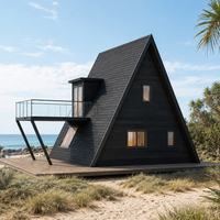 Villa de luxe moderne et hôtel, hébergement de vacances haut de gamme, accueil des clients, structure en acier léger, maison en forme de A S990 Pro