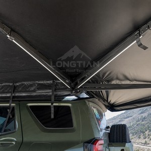 Toldo Lateral para Auto de 270 Grados con Doble Poste, Tira de LED, Oxford 600D, PVC 1000D, Patas Ajustables e Impermeables - Product Image 3