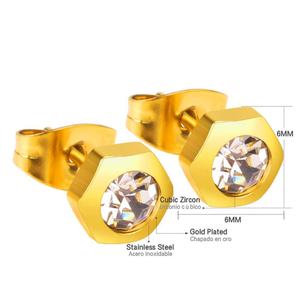 ต่างหูสแตนเลสสตีลแบบใหม่ล่าสุด ดีไซน์คลาสสิกหรูหรา ประดับคริสตัลสีโรสแดงทรงกลม - Product Image 4