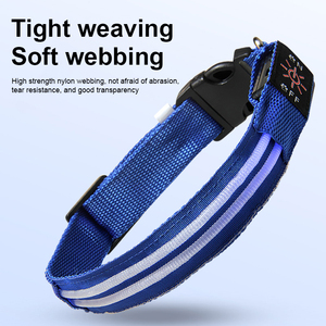 <span class=keywords><strong>Collar</strong></span> seguro Moda Atractivo Anti-perdida Recargable USB Luz <span class=keywords><strong>LED</strong></span> <span class=keywords><strong>Collar</strong></span> de perro de nailon liso - Product Image 3