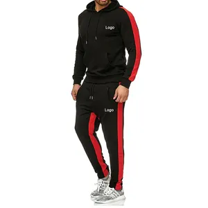 Bán Buôn Sweatsuit Tùy Chỉnh Logo Nổ Hoodie Phù Hợp Với Nối Thể Thao Thể Dục Người Đàn Ông Phù Hợp Với Logo Tùy Chỉnh