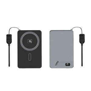 Cargador Magnético Portátil Ligero del Tamaño de una Tarjeta, 5000/10000mAh de Capacidad Real, Carga Inalámbrica a Baja Temperatura, Soporte de Escritorio Oculto - Product Image 2