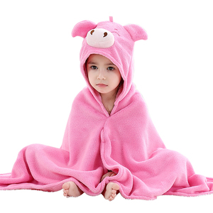 MICHLEY Bébé Cochon Rose <span class=keywords><strong>Dessin</strong></span> Animé Cape Filles Peignoir - Product Image 1