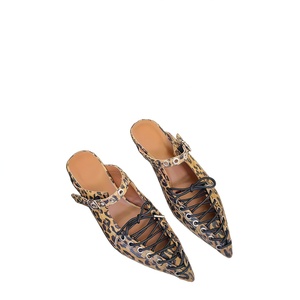 Sandales d'été de luxe 2026 en cuir de vachette à bout pointu et bride à boucle pour femme – Nouveauté tendance et polyvalente à talon ouvert - Product Image 5
