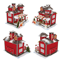 Maison de Noël en papier écologique, puzzle 3D, jouet éducatif STEAM à faire soi-même avec musique et lumières pour les enfants de 2 à 14 ans