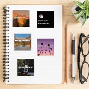 Paquete de 50 Pegatinas Impermeables de PVC con Paisajes Ingléses Inspiradores <span class=keywords><strong>para</strong></span> Niños, <span class=keywords><strong>para</strong></span> Patinetas, Maletas, Cuadernos y Computadoras Portátiles - Product Image 4