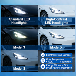 ไฟหน้า LED แท้จากโรงงาน LinTech รุ่น 1034318-00-E สำหรับรถยนต์ Model X EV อะไหล่รถยนต์ใหม่ ไฟ LED ความสว่างสูง - Product Image 5