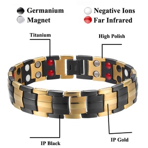 Gioielli biomagnetici simpatici braccialetti magnetici in titanio a doppia fila da Golf regolabili per bracciale da <span class=keywords><strong>uomo</strong></span> marca di titanio - Product Image 5