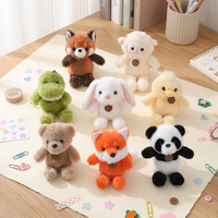 Porte-clés en peluche mignon et doux, mini-animaux en peluche Kawaii, breloque de sac, pendentif, accessoires de poupée (mouton, lapin, ours rouge)