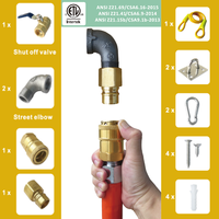 Kit de raccordement rapide pour tuyau de gaz de 48 pouces, tube flexible en acier inoxydable ondulé, coudé 360° 3/4 " femelle x 3/4 " mâle °   Rotation