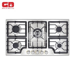 Tables <span class=keywords><strong>de</strong></span> cuisson <span class=keywords><strong>à</strong></span> <span class=keywords><strong>gaz</strong></span> en acier inoxydable avec 5 brûleurs intégrés pour <span class=keywords><strong>gaz</strong></span> urbain - Product Image 1