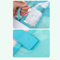 Pochette de rangement A4 transparente et étanche avec poignée, porte-documents en PVC, pochette de rangement portable pour fournitures scolaires, bureau et examens