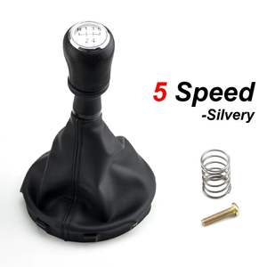 Pomo de Palanca de Cambios para Volkswagen T5 T5.5, 6 Velocidades, Cubierta de Cuero Negro para Transmisión Manual - Product Image 2