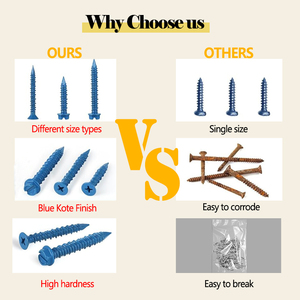 M8 M10 M12 Acero Chapado en zinc Cabeza hexagonal Cemento Tornillo de hormigón Anclajes Sistema de medición métrica para bloques de mampostería de hormigón Ladrillo - Product Image 5