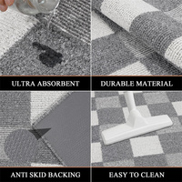 Tapis d'entrée antidérapant et absorbant à profil bas, attrape-saleté, durable, lavable, tapis de bienvenue