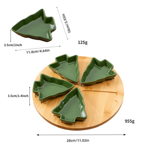 Ensemble de 5 plateaux en céramique en forme d'étoile blanche pour décorations de table de fête de Noël - Product Image 5