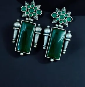 ต่างหูเม็ดเดี่ยวหิน Monalisa ทันสมัยสำหรับผู้หญิงเครื่องประดับชาติพันธุ์และวัดของขวัญวันแม่ทำจากทองเหลือง - Product Image 3