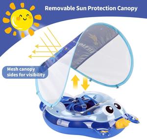 Nouveau flotteur bébé amélioré avec auvent UPF50+, siège réglable antidérapant pour piscine, pour bébés de 6 à 36 mois - Product Image 3
