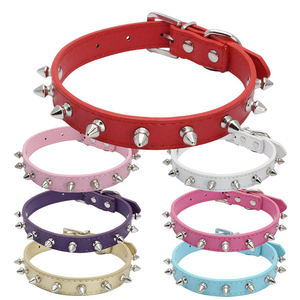 HOME PLANET Hochwertige verstellbare PU-Hunde halsband mit Nieten und Nieten - Product Image 1