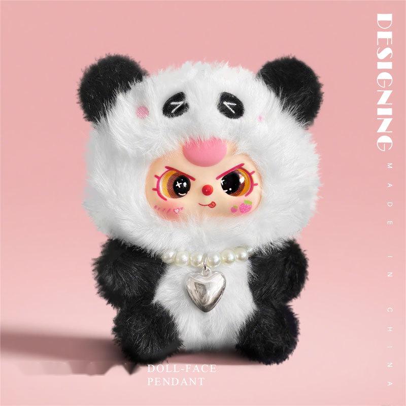 Leather face doll-giant panda-15cm