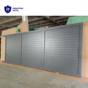 Princeton privacy slatted powder coating Modern automatic Rolling Gate electric aluminum sliding gates