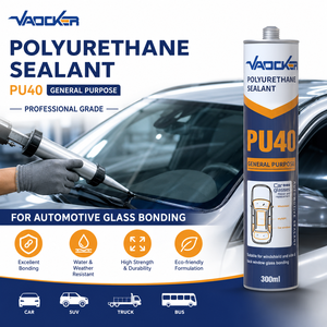 Scellant polyuréthane polyvalent de qualité professionnelle PU40, adhésif <span class=keywords><strong>PU</strong></span> pour collage de pare-brise automobile, <span class=keywords><strong>cartouche</strong></span> de 300 ml - Product Image 1