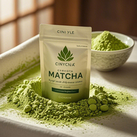 Kundenspezifisch Bedruckte OEM ODM Aluminiumfolie Lebensmittelqualität Matt-Finish 50g 100g Matcha-Pulverbeutel Stehbeutel mit Reißverschluss Mylar-Beutel